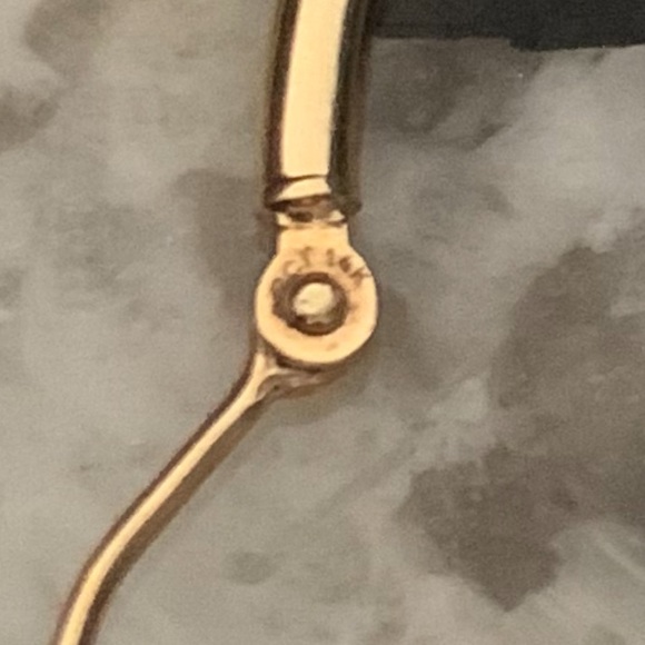 14K Indonesian Gold Large Hoop Earrings, Stamped - Picture 4 of 6